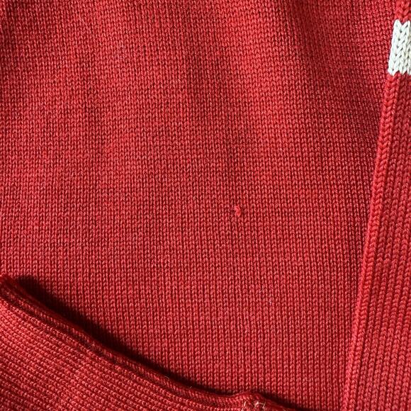 Vintage Spalding Sweater Small Red 60s Wool Pullover V Neck Made in USA - Picture 7 of 10